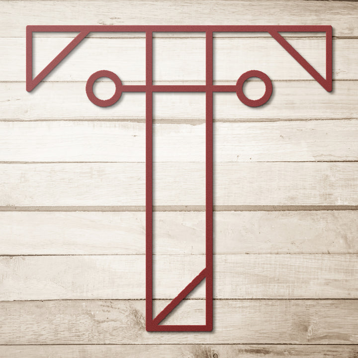 Letter T, Geometrical Initial Letter Metal Wall Art