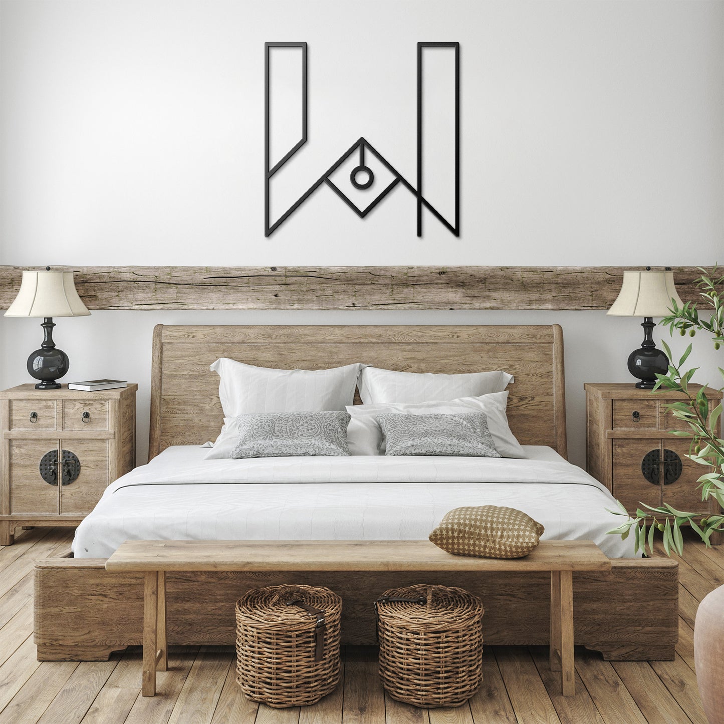 Letter W, Geometrical Letter Metal Wall Art