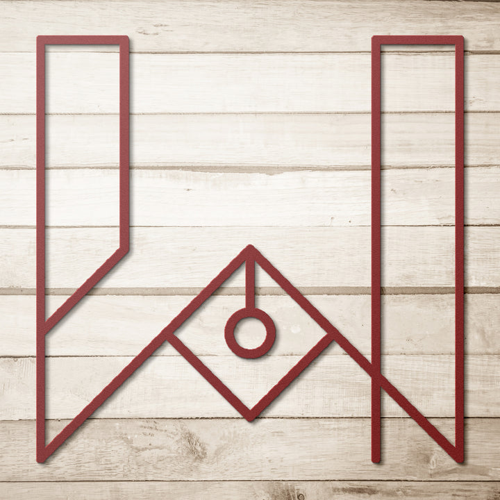 Letter W, Geometrical Letter Metal Wall Art