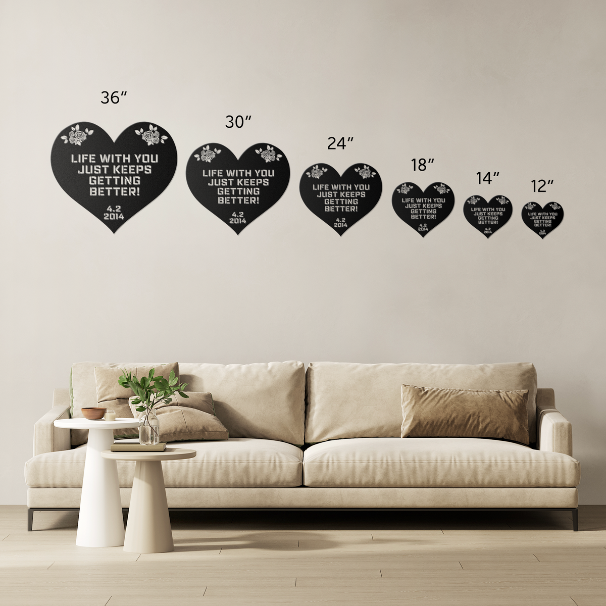 Life Keeps Getting Better Anniversary Love Metal Wall Art