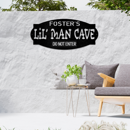 Lil Man Cave Metal Wall Art for Home Decor
