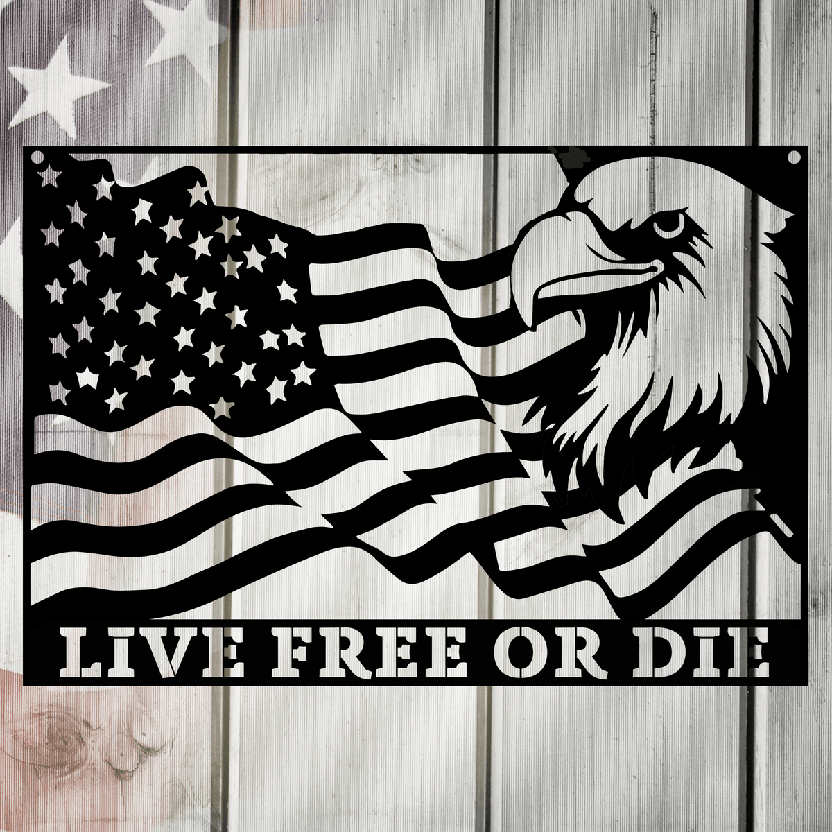 Live Free or Die Metal Wall Art