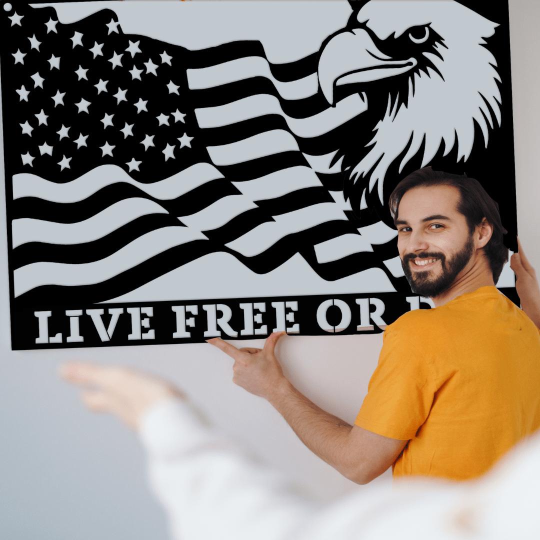 Live Free or Die Metal Wall Art