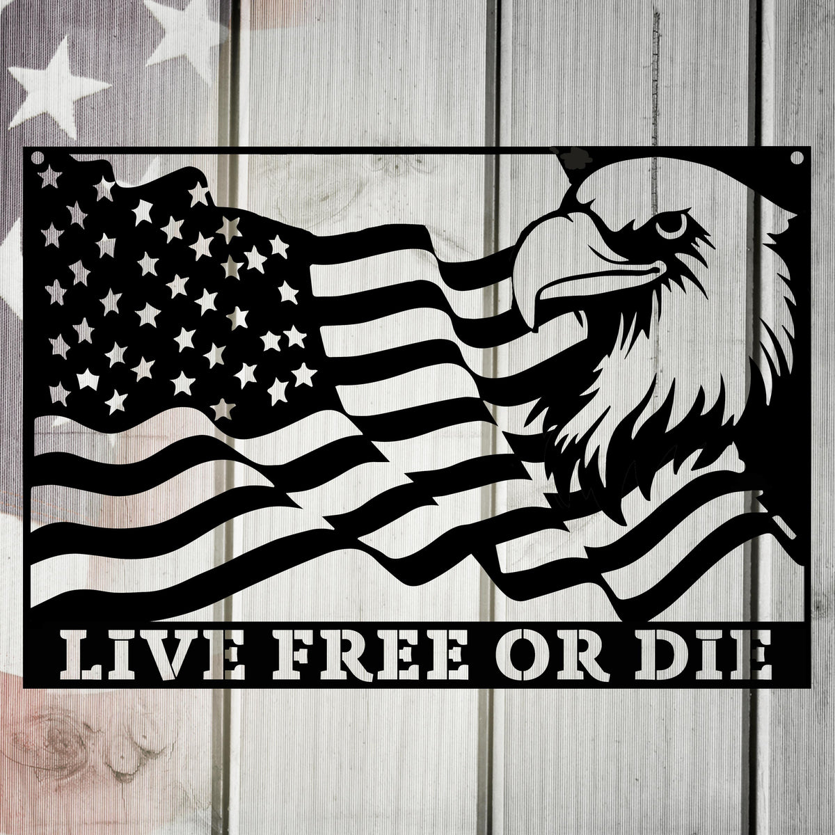 Live Free or Die Metal Wall Art