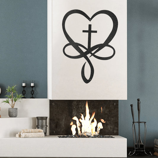 Love Infinity Cross Metal Wall Art Custom Home Decor