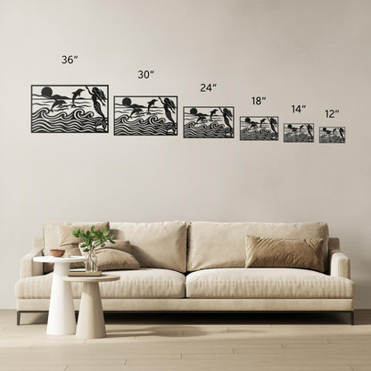 Mermaid__Dolphins_Ocean_Waves_Sunset_Size_Options_Mockup