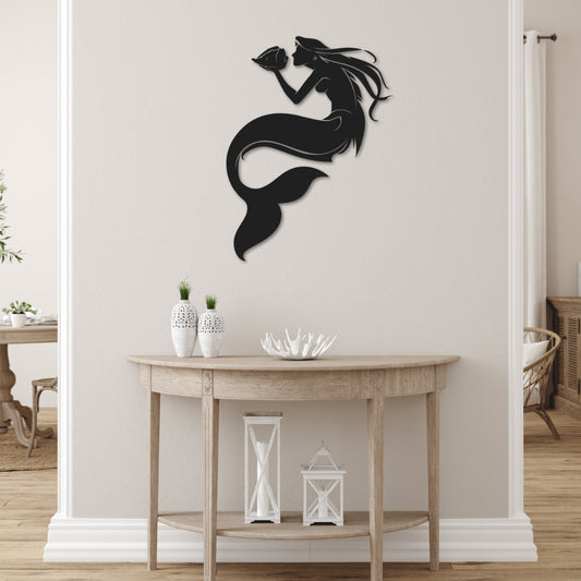 Mermaid with Conch Shell Wall Art - Country Proud USA