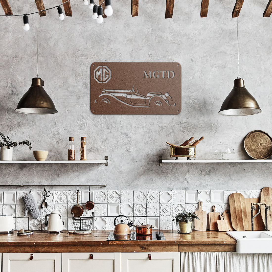 MGTD Classic British Car Metal Wall Art