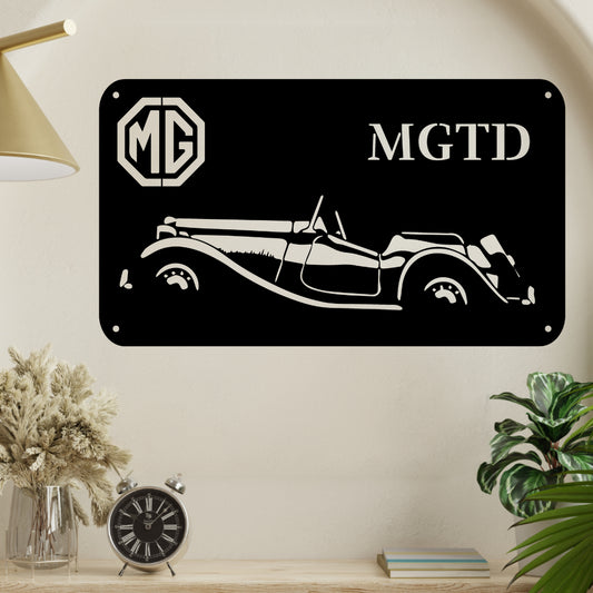 MGTD Classic British Car Metal Wall Art