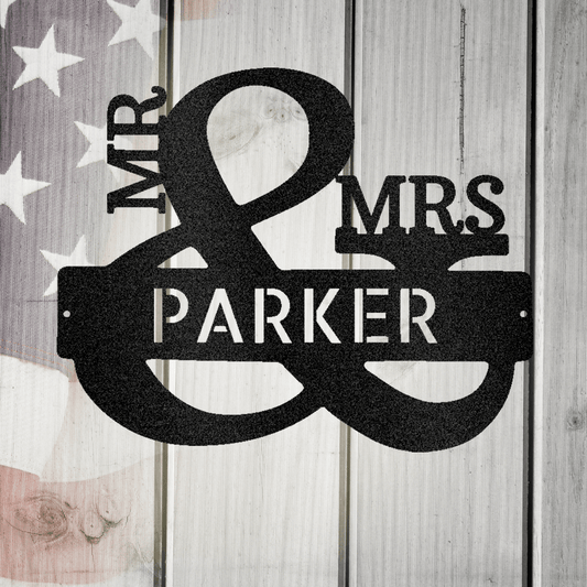 Couples Personalized Monogram Metal Wall Art