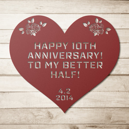 My Better Half Wedding, Anniversary Metal Wall Art