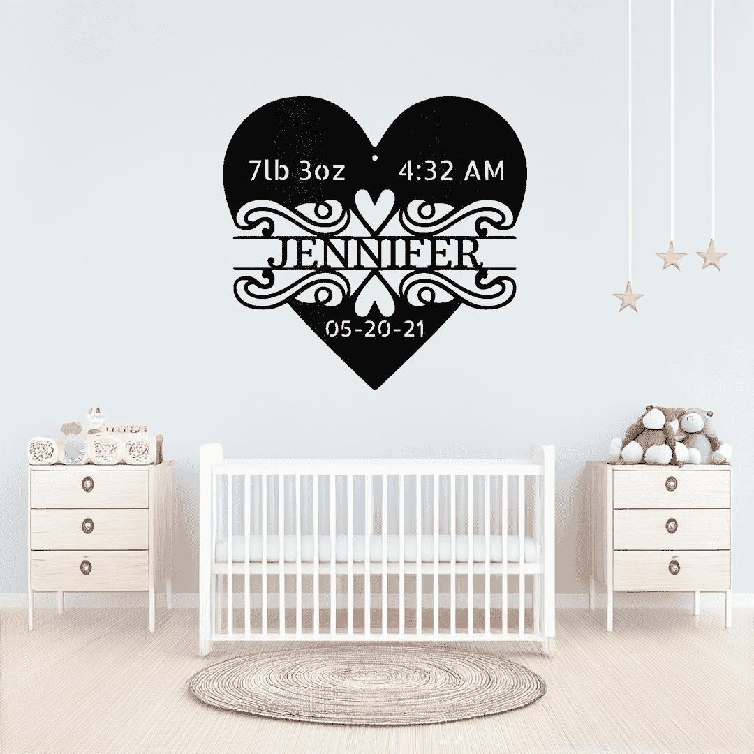 Newborn Love Monogram Love Metal Wall Art