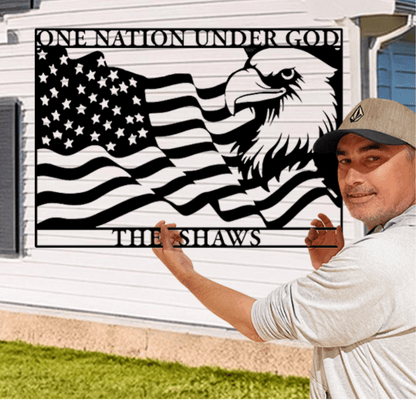One Nation Under God - Metal Sign