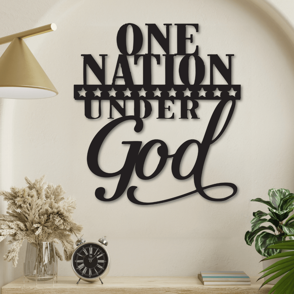 One Nation Under God Metal Wall Art Home Decor