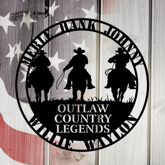 Personalized Outlaw Country Legends Metal Art