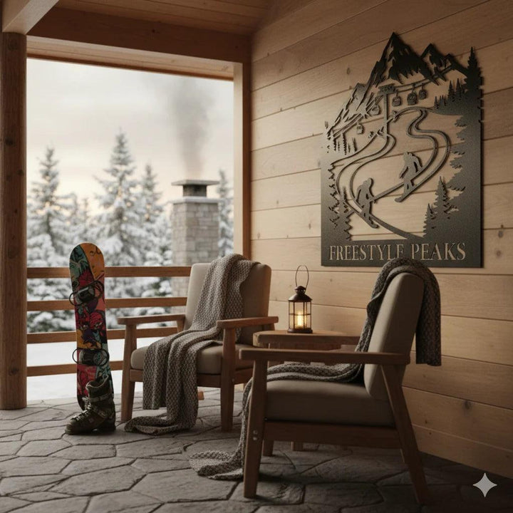 Custom Freestyle Peaks Silhouette Metal Wall Art - Country Proud USA