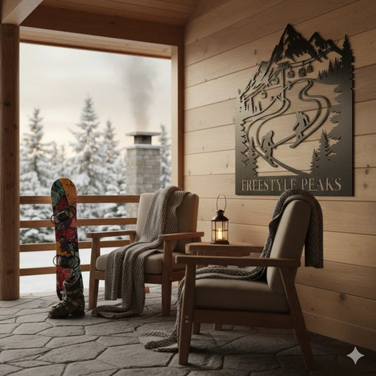 Custom Freestyle Peaks Silhouette Metal Wall Art - Country Proud USA