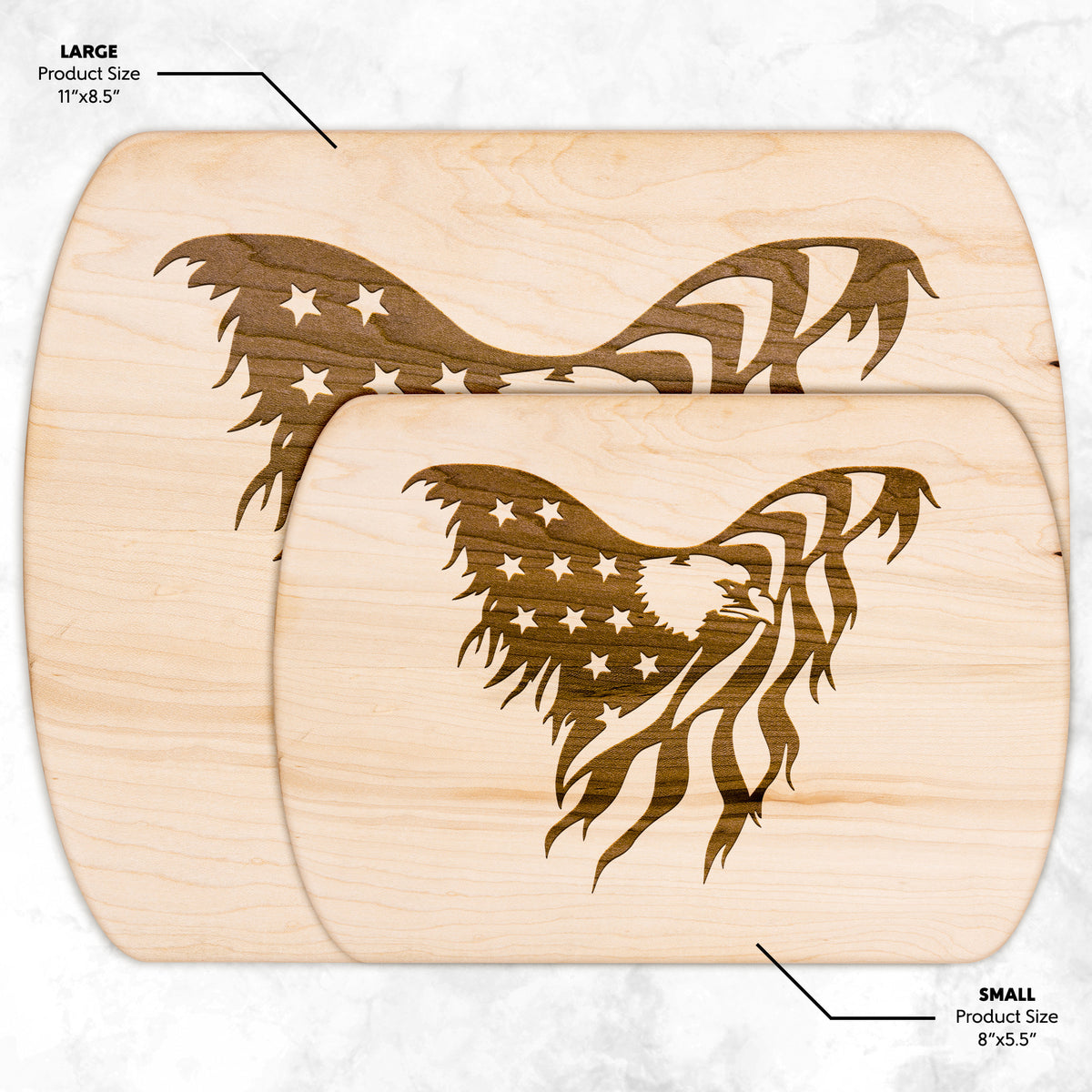 Patriotic American Eagle Hardwood Oval Cutting Board - Country Proud USA