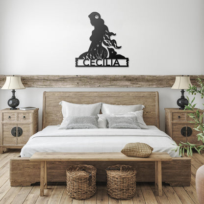 Personalized_Mermaid_Metal_Wall_Art_Black_Farmhouse_Bedroom_Mockup