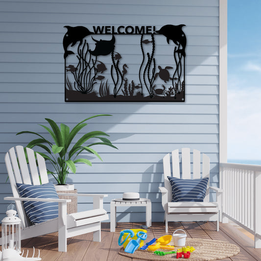 Personalized Ocean Aquarium Metal Decor - Country Proud USA