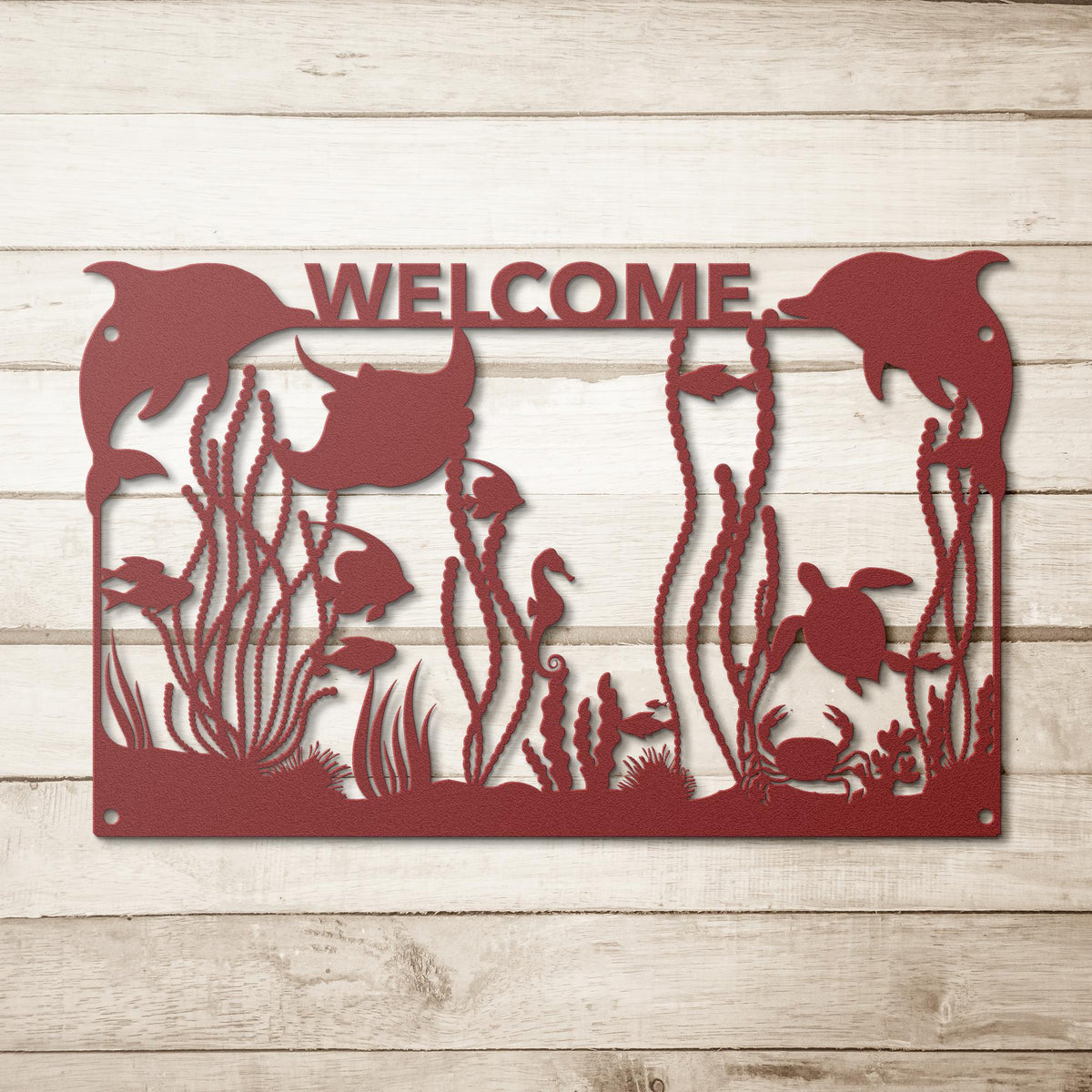Personalized_Ocean_Aquarium_Scene_Red_Simple_Wood_BKGD_Mockup