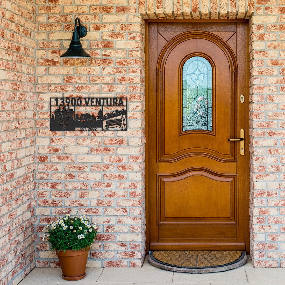 Personalized_Snowbound_Life_Address_Sign_Black_Brick_Entrance_Mockup.png