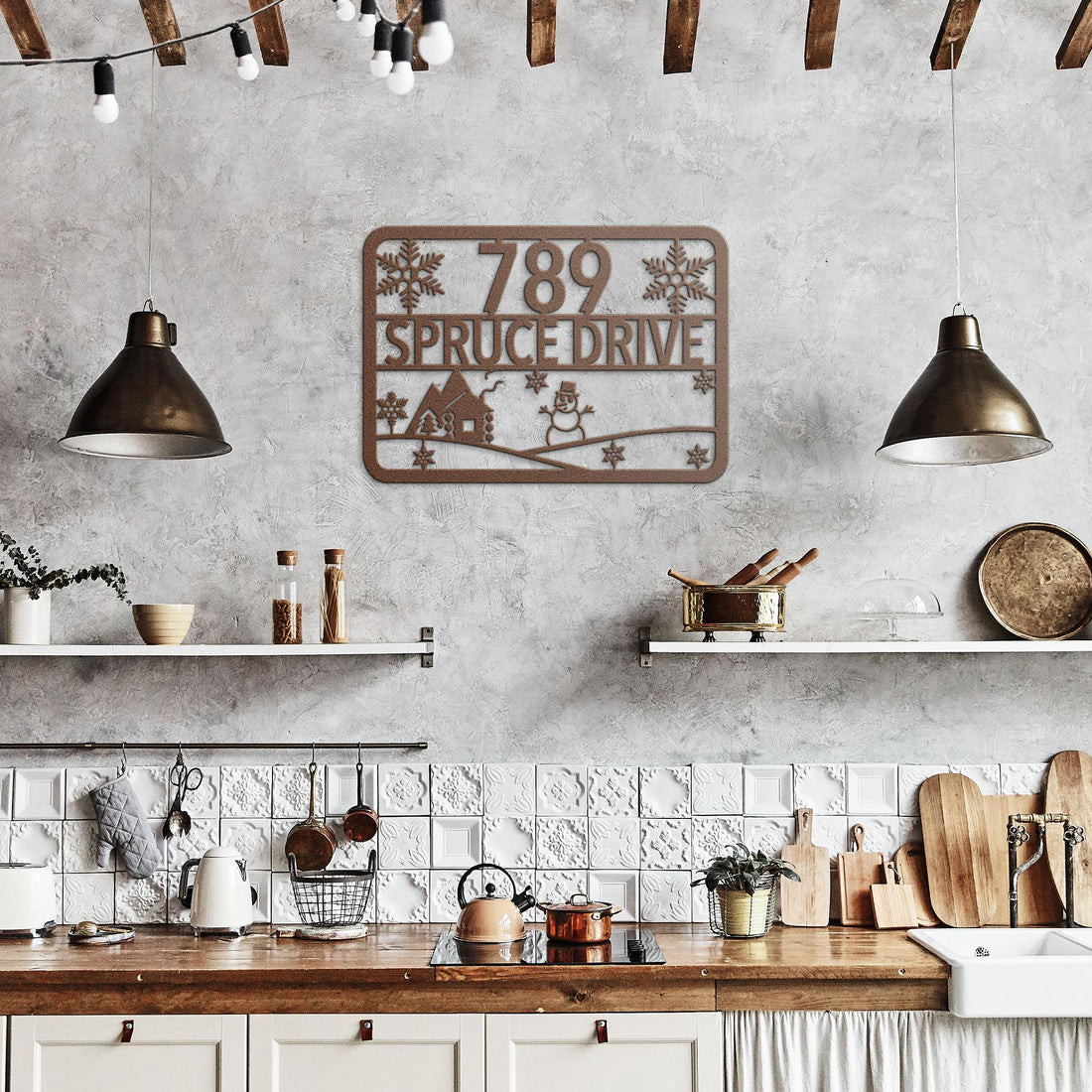 Personalized_Winter_Mountain_Address_Met_Copper_Rustic_Kitchen_Mockup.png