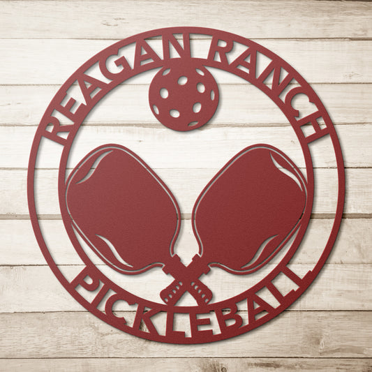 Pickleball Circle Custom Sports Metal Wall Art