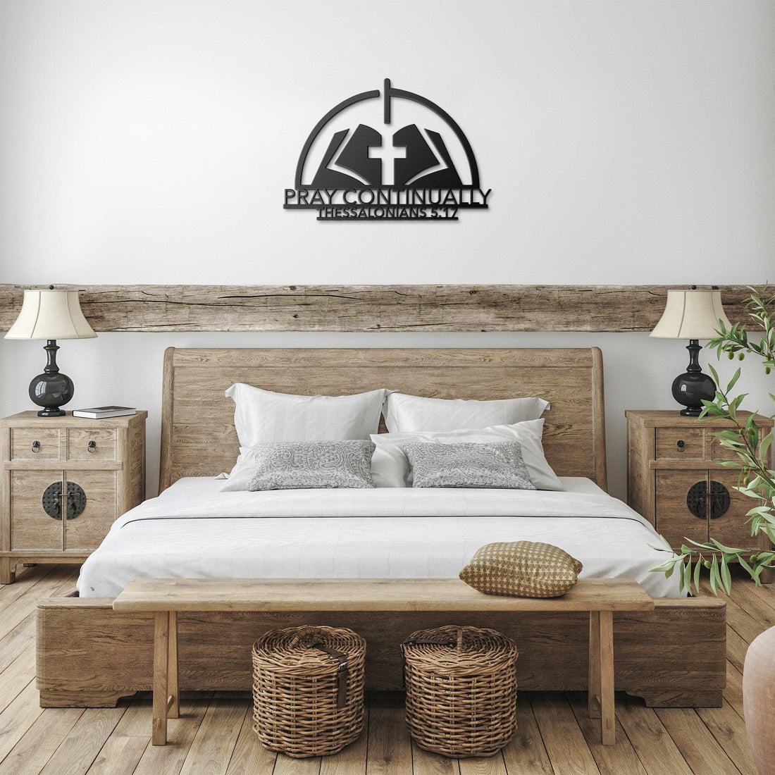 Pray Continually  Bible Verse Metal Wall Art