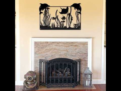 Dolphins, Turtles & Reef Metal Wall Art