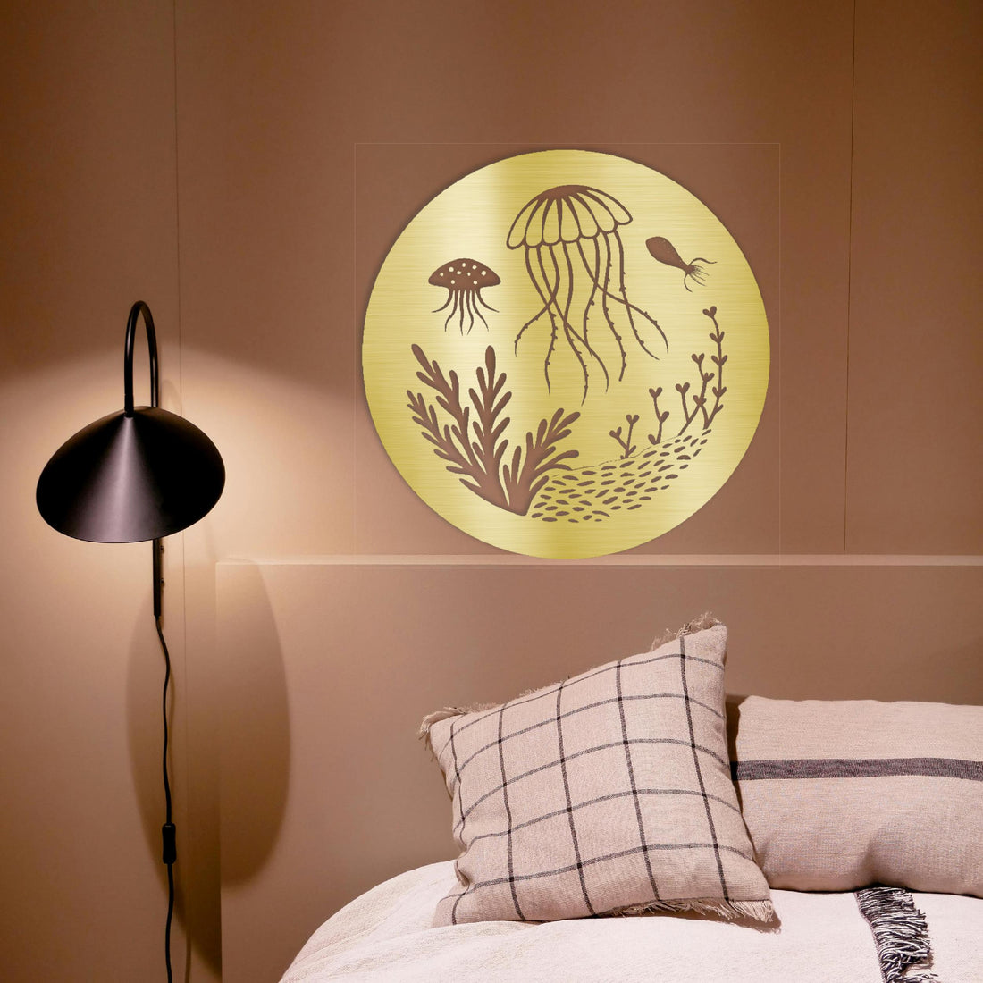 Jellyfish wall art in gold