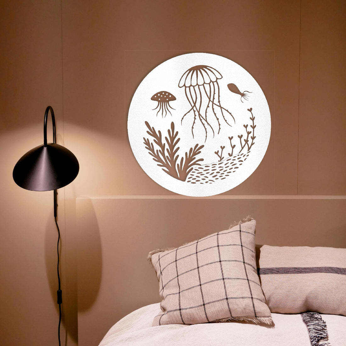 Jellyfish wall art in white