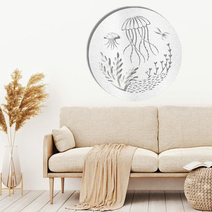 Jellyfish wall art in white