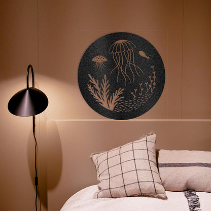 Jellyfish wall art in the living room
