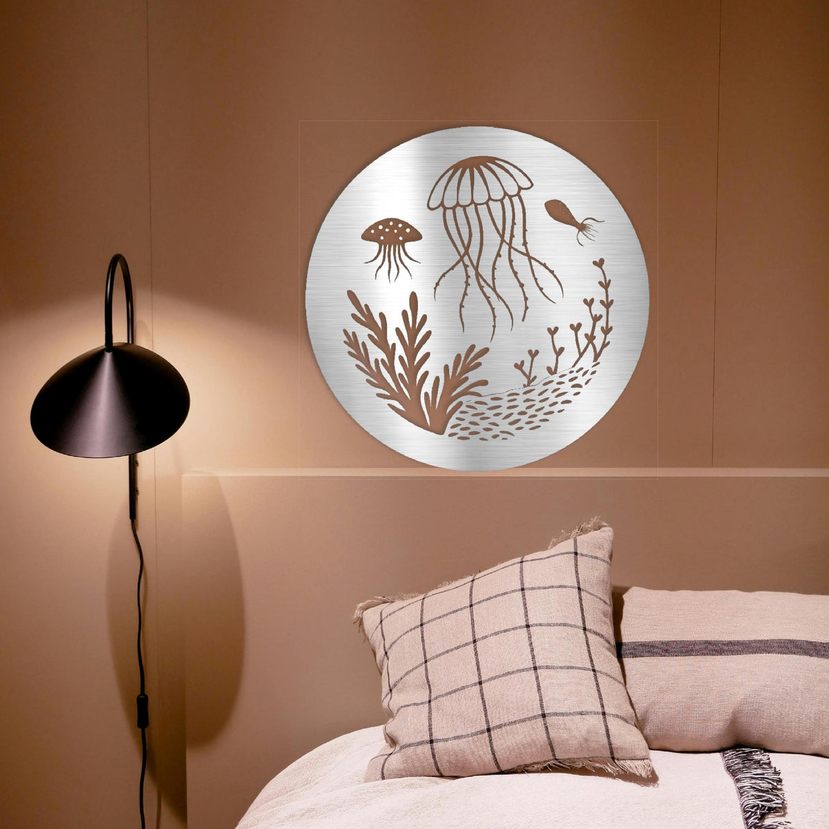 Jellyfish wall art in silver