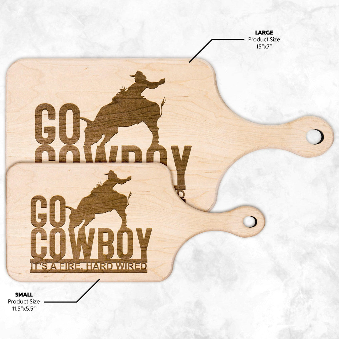 Professional Bull Riders Hardwood Paddle Cutting Board - Country Proud USA
