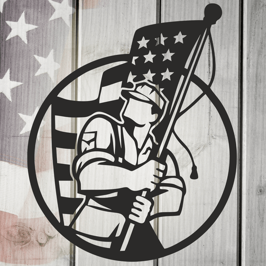 US Military Proud Veteran Metal Wall Art