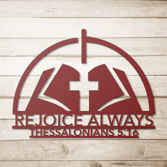 Rejoice Always Bible Verse Metal Wall Art