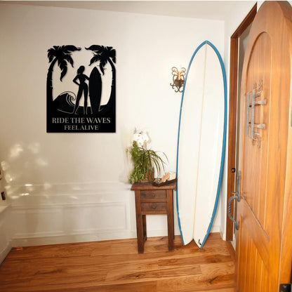 Ride the Waves Feel Alive Metal Art - Country Proud USA