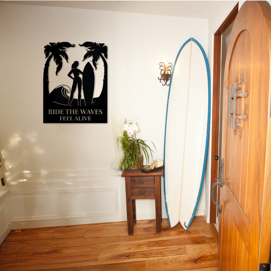 Ride the Waves Feel Alive Metal Wall Art - Country Proud USA