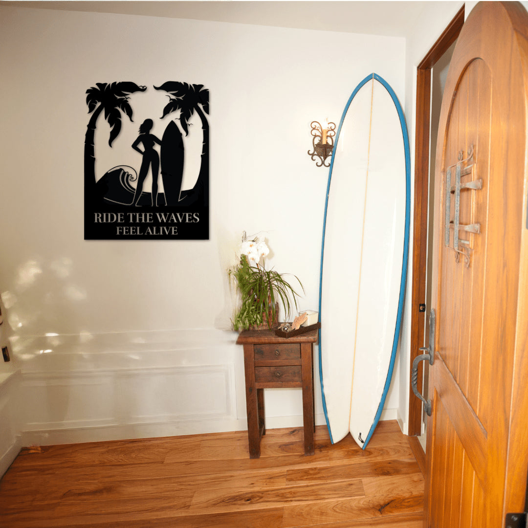 Ride the Waves Feel Alive Metal Art - Country Proud USA