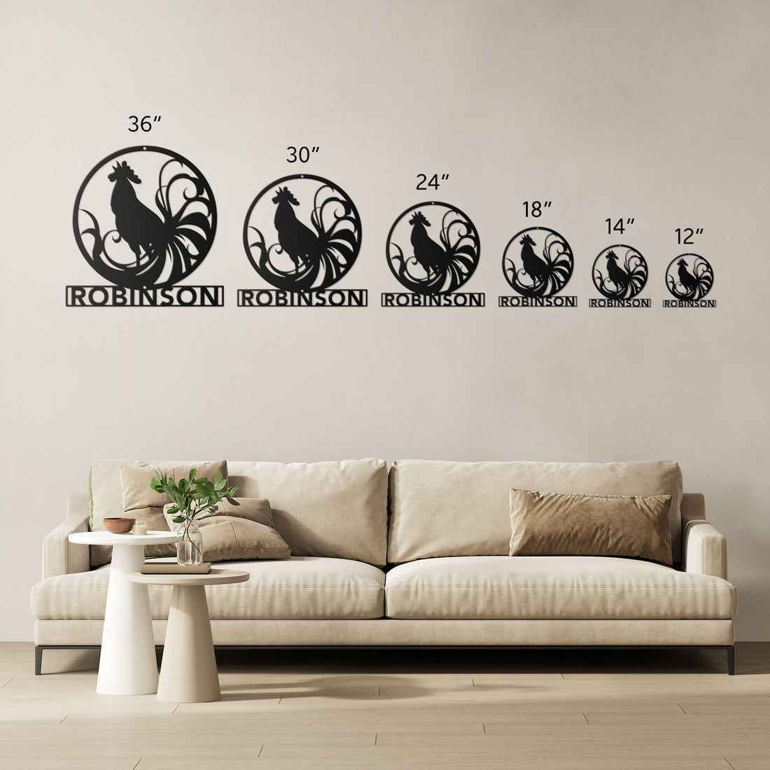 Rowdy Rooster Address Circle Address Sign