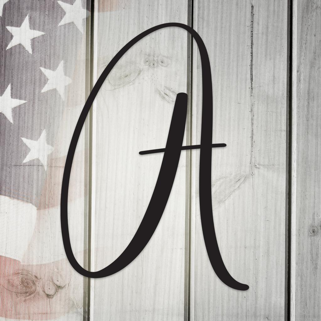Script Letter A, Your Initial Metal Wall Art Home Decor