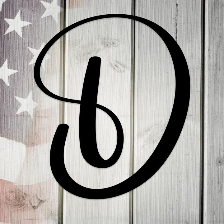 Script Letter D, Your Initial Metal Wall Art Home Decor