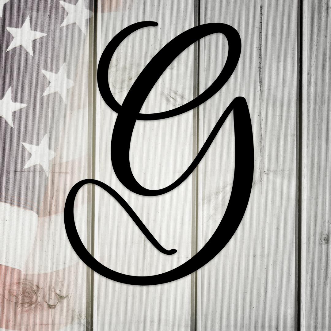 Script Letter G, Your Initial Metal Wall Art Home Decor