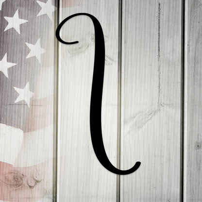 Letter I, Script Metal Wall Art Home Decor