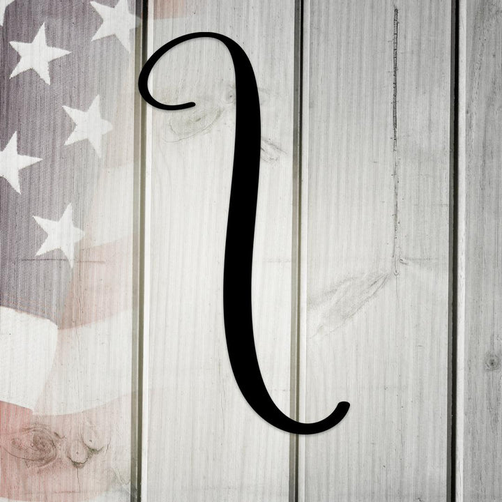 Letter I, Script Metal Wall Art Home Decor