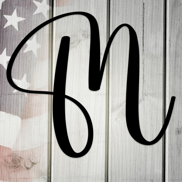Script Letter M, Your Initial Metal Wall Art Decor