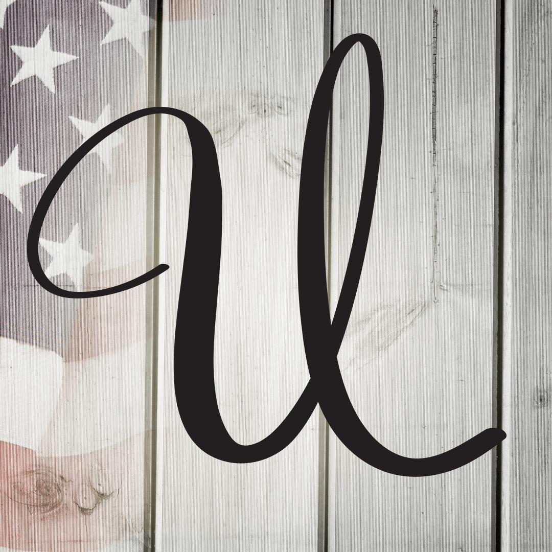 Script Letter U, Your Initial Metal Wall Art Home Decor