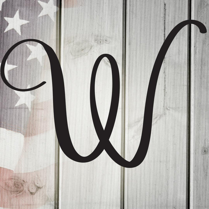 Script Letter W, Your Initial Metal Wall Art